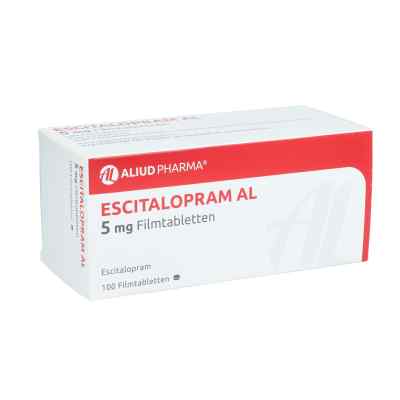 Escitalopram Al 5 mg Filmtabletten 100 stk von ALIUD Pharma GmbH PZN 13164832