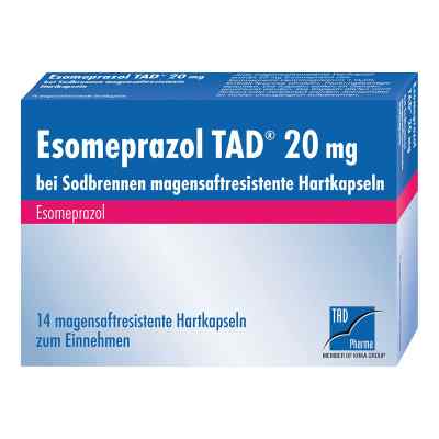 Esomeprazol TAD 20mg bei Sodbrennen 14 stk von TAD Pharma GmbH PZN 10963389