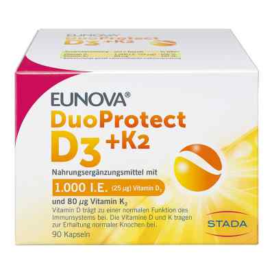 Eunova Duoprotect D3+k2 1000 I.e./80 [my]g Kapseln 90 stk von STADA GmbH PZN 13360645