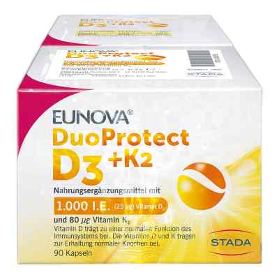 Eunova Duoprotect D3+K2 1.000 I.e./80 [my]g Kapseln ko 2X90 stk von STADA GmbH PZN 15436766