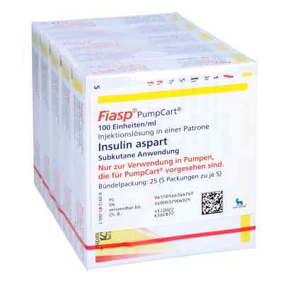 Fiasp 100 E/ml Pumpcart iniecto -lsg.in einer Patrone 5X5X1.6 ml von Novo Nordisk Pharma GmbH PZN 16634474