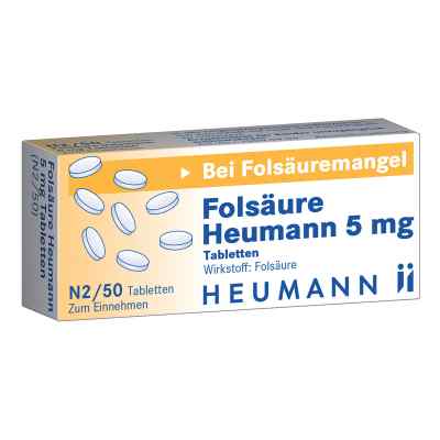 Folsäure Heumann 5 mg Tabletten 50 stk von HEUMANN PHARMA GmbH & Co. Generi PZN 03037593