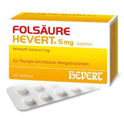 Folsäure Hevert 5 Mg Tabletten 100 stk von Hevert-Arzneimittel GmbH & Co. K PZN 18293103
