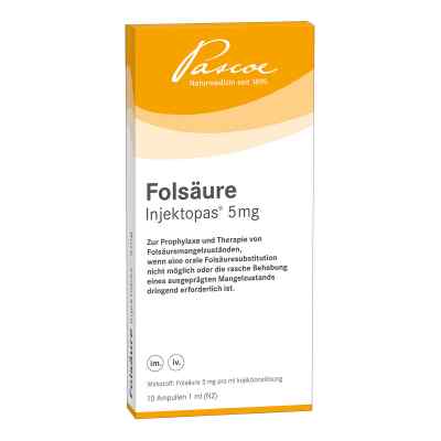 Folsäure Injektopas 5 mg Injektionslösung 10 stk von Pascoe pharmazeutische Präparate PZN 11155763