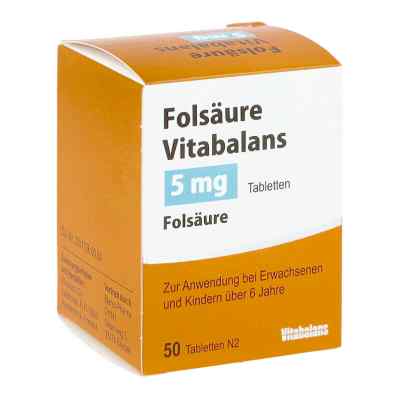 Folsäure Vitabalans 5 mg Tabletten 50 stk von Blanco Pharma GmbH PZN 16777110