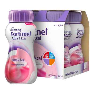 Fortimel Extra 2 Kcal Erdbeergeschmack 4X200 ml von Danone Deutschland GmbH PZN 18335356