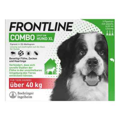 Frontline Combo Hund XL (40-60 kg) gegen Zecken, Flöhe 3 stk von Boehringer Ingelheim VETMEDICA G PZN 17558611
