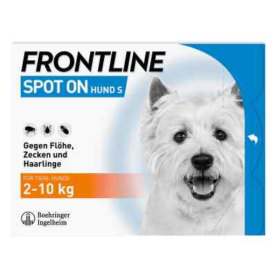 Frontline Spot On Hund S (2-10 kg) gegen Zecken, Flöhe, Haarling 6 stk von Boehringer Ingelheim VETMEDICA G PZN 02246389