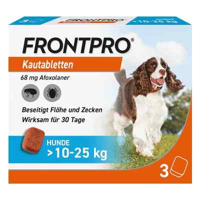 Frontpro Kautabletten gegen Zecken und Flöhe für Hunde >10-25 kg 3 stk von Boehringer Ingelheim VETMEDICA G PZN 18654297