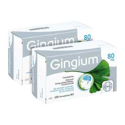 Gingium 80 mg Filmtabletten 2x 2x120 stk von Hexal AG PZN 08100847