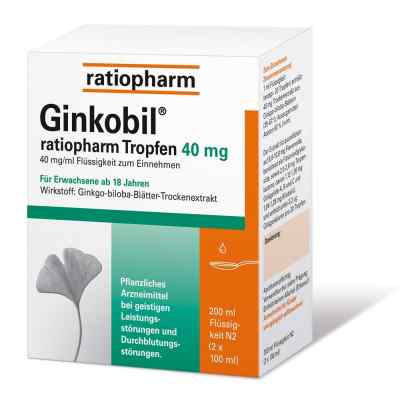 GINKOBIL ratiopharm 40mg 200 ml von ratiopharm GmbH PZN 06680906