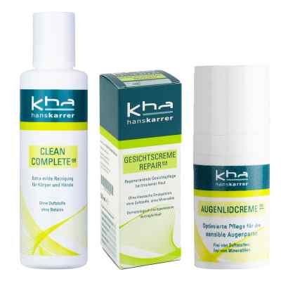 Hans Karrer Clean Complete, Gesichtscreme Repair, Augenlidcreme