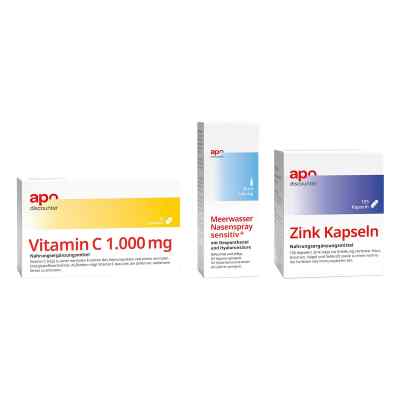 Immunsystem Sparset-Vitamin C + Zink + befeuchtendes Nasenspray