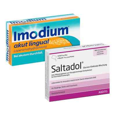 Imodium akut lingual & Saltadol Elektrolyt Pulver 1 stk von  PZN 08101082