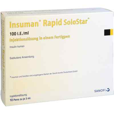 Insuman Rapid 100 I.e./ml Solostar Fertigpen 10X3 ml von kohlpharma GmbH PZN 09510777