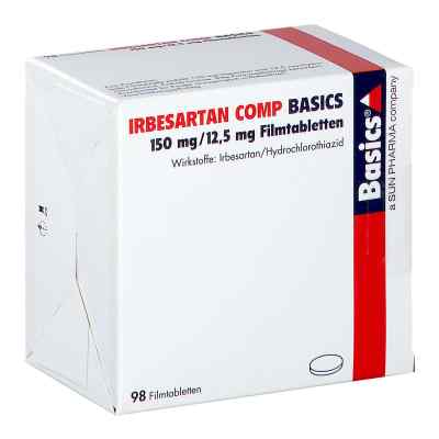Irbesartan Comp Basics 150 mg/12,5 mg Filmtabletten 98 stk von Basics GmbH PZN 02460065