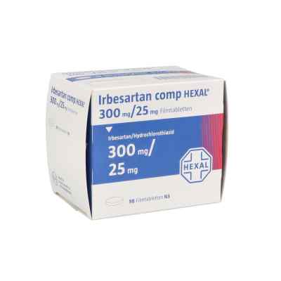Irbesartan comp Hexal 300 mg/25 mg Filmtabletten 98 stk von Hexal AG PZN 09672155