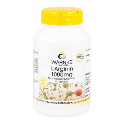 L-arginin 1000 mg Tabletten 90 stk von Warnke Vitalstoffe GmbH PZN 12408605