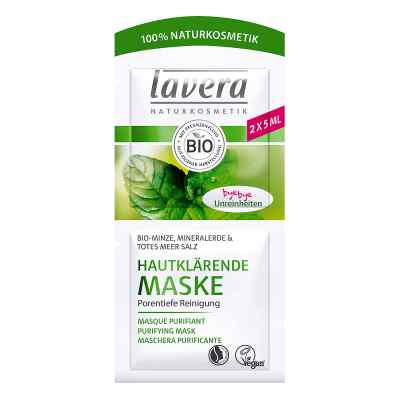 Lavera hautklärende Maske Minze 4sprachig 2X5 ml von LAVERANA GMBH & Co. KG PZN 12657515