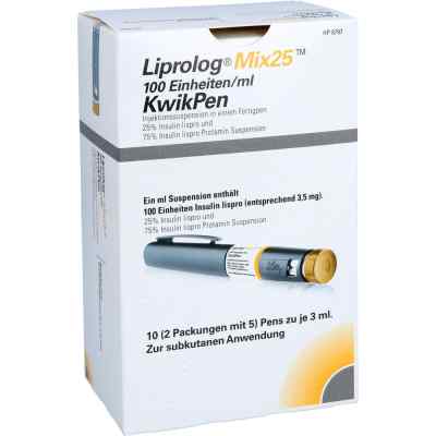 Liprolog Mix25/75 100 Einheiten/ml KwikPen 3ml 10X3 ml von LILLY DEUTSCHLAND GmbH PZN 07359750