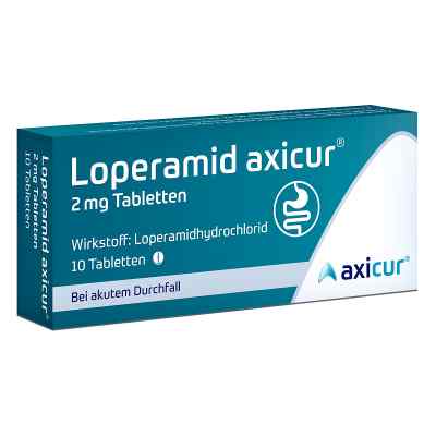 Loperamid axicur 2 mg Tabletten 10 stk von  PZN 14299913