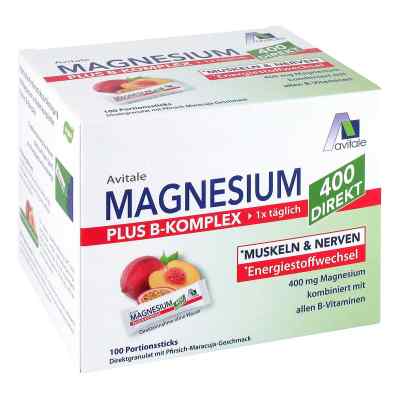 Magnesium 400 + B-Komplex Direktsticks Pfirsich-Maracuja
