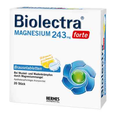 Magnesium Biolectra 243 forte Zitrone Brausetabletten 20 stk von HERMES Arzneimittel GmbH PZN 06714522
