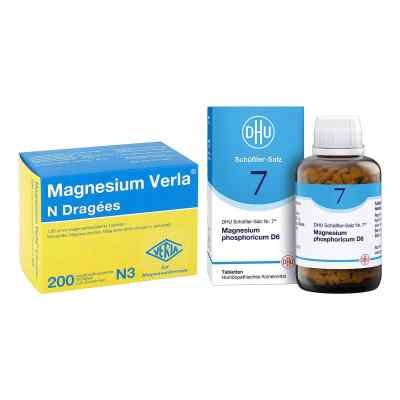 Magnesium Verla N Dragees + DHU Schüßler-Salz Nummer 7 (900stk)