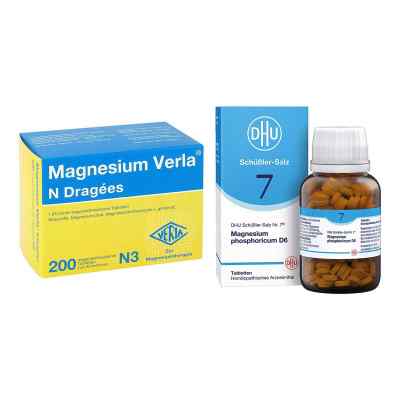Magnesium Verla N Dragees und DHU Schüßler-Salz Nummer 7