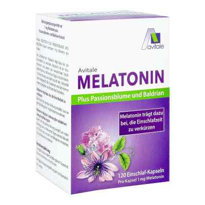 Melatonin+Passionsblume+Baldrian Kapseln 120 stk von Avitale GmbH PZN 18060296