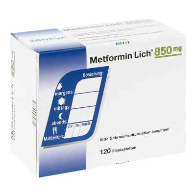 Metformin Lich 850 mg Filmtabletten 120 stk von Zentiva Pharma GmbH PZN 00079527