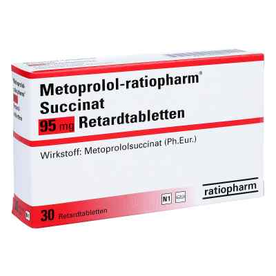 Metoprolol-ratiopharm Succinat 95mg 30 stk von ratiopharm GmbH PZN 00089649