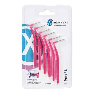 Miradent Interdentalbürste I-prox L 0,4 mm pink 6 stk von Hager Pharma GmbH PZN 11597461