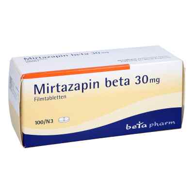 Mirtazapin beta 30 mg Filmtabletten 100 stk von betapharm Arzneimittel GmbH PZN 03136415