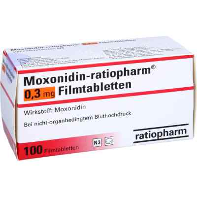 Moxonidin ratiopharm 0,3 mg Filmtabletten 100 stk von ratiopharm GmbH PZN 01698095