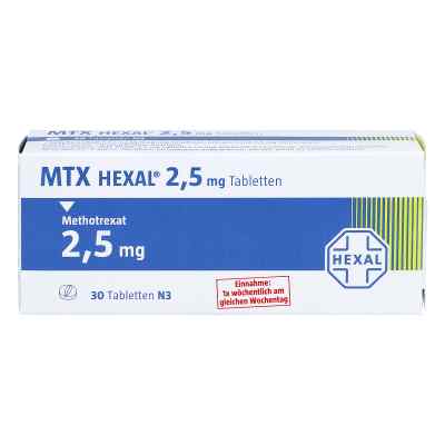 Mtx Hexal 2,5 mg Tabletten 30 stk von Hexal AG PZN 04939116
