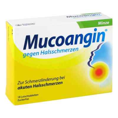 Mucoangin gegen Halsschmerzen Minze Lutschtabletten 18 stk von  PZN 06129947