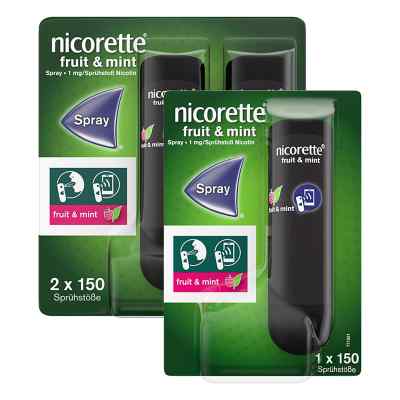 Nicorette fruit & mint Spray mit Nikotin 2+1 stk von Johnson & Johnson GmbH (OTC) PZN 08101912