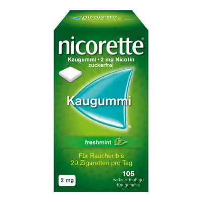 Nicorette Kaugummi 2 mg freshmint 105 stk von Johnson & Johnson GmbH (OTC) PZN 03643425