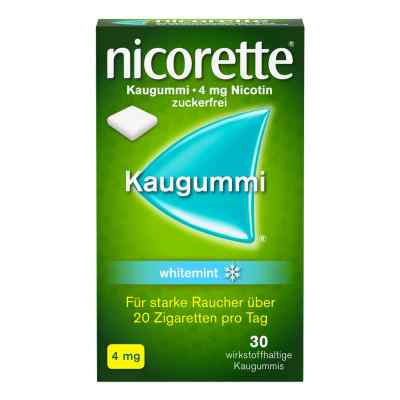Nicorette Kaugummi whitemint – mit 4 mg Nikotin 30 stk von Johnson & Johnson GmbH (OTC) PZN 07353629