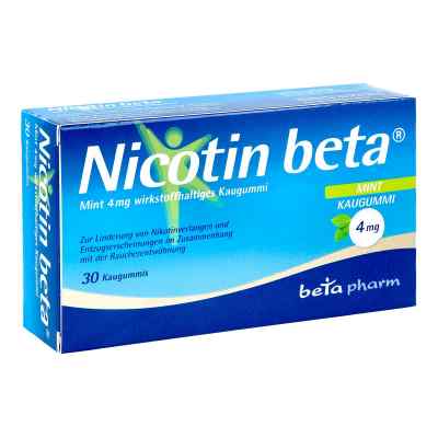 Nicotin Beta Mint 4 Mg wirkstoffhaltiges Kaugummi 30 stk von betapharm Arzneimittel GmbH PZN 13162514