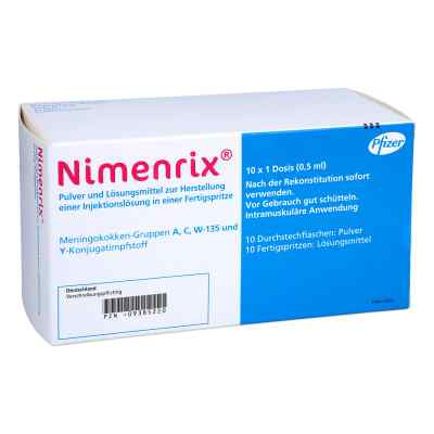 Nimenrix Plv.u.lösungsm.z.her.e.inj.-lsg. 10 stk von Pfizer Pharma GmbH PZN 09385220