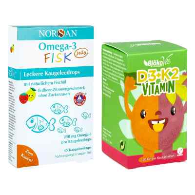Norsan Omega-3 Fisk Jelly + BjökoVit Vitamin D3+K2 für Kinder 1 Pck von  PZN 08104768