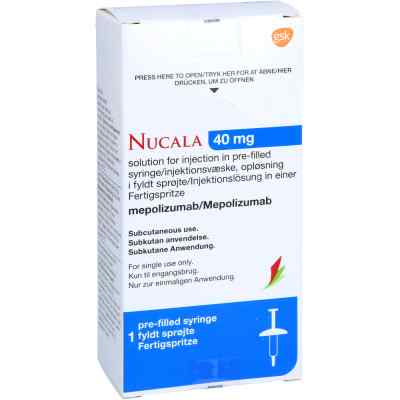 Nucala 40 Mg Injektionslösung I.e.fertigspritze 1X0.4 ml von GlaxoSmithKline GmbH & Co. KG PZN 17512365