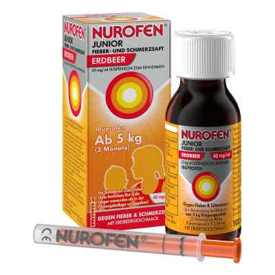 Nurofen Junior Fieber- und Schmerzsaft Erdbeer 40 Mg/ml 100 ml von Reckitt Benckiser Deutschland Gm PZN 16538227
