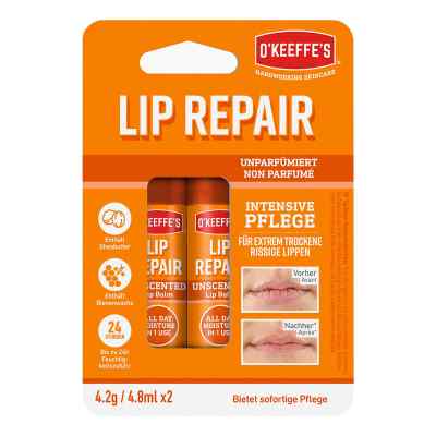 O'Keeffe's Lip Repair unparfumiert Doppelpack 