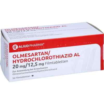 Olmesartan/hydrochlorothiazid Al 20 mg/12,5 mg Fta 56 stk von ALIUD Pharma GmbH PZN 12572115
