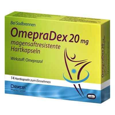 OmepraDex 20mg magensaftresistente Hartkapseln 14 stk von Dexcel Pharma GmbH PZN 09064616