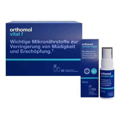 Orthomol Vital f Trinkfläschchen + Orthomol Nemuri night Spray 1  Pck von  PZN 08102391