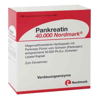 Pankreatin 40.000 Nordmark magensaftresistent   hartkapsel  200 stk von NORDMARK Arzneimittel GmbH & Co. PZN 13649624